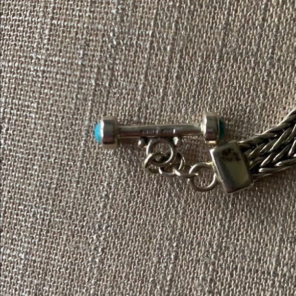 Turquoise sterling bracelet w/circle/bar closure❣️ - Picture 3 of 5